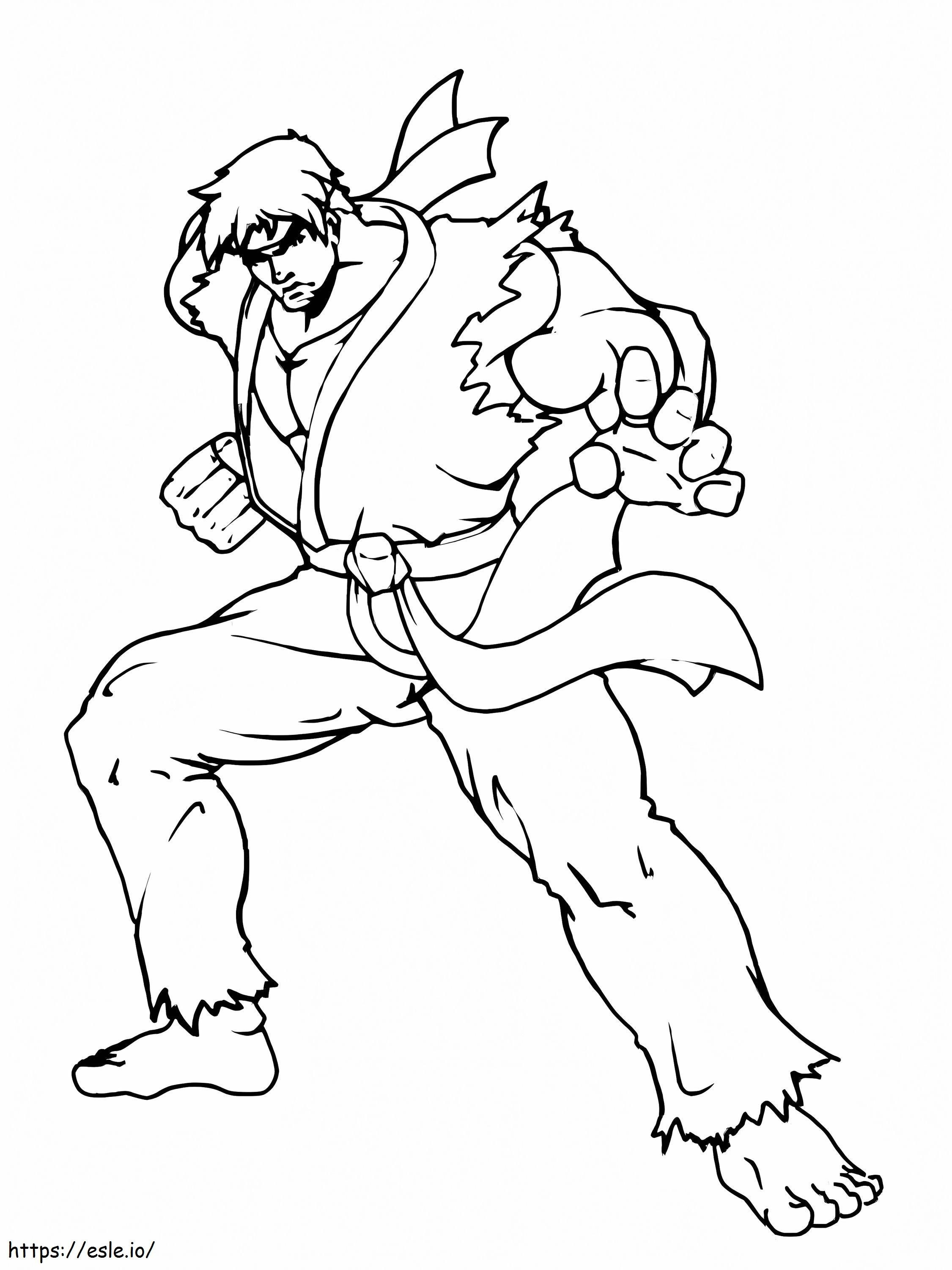 Pertarungan Ryu yang Hebat Gambar Mewarnai