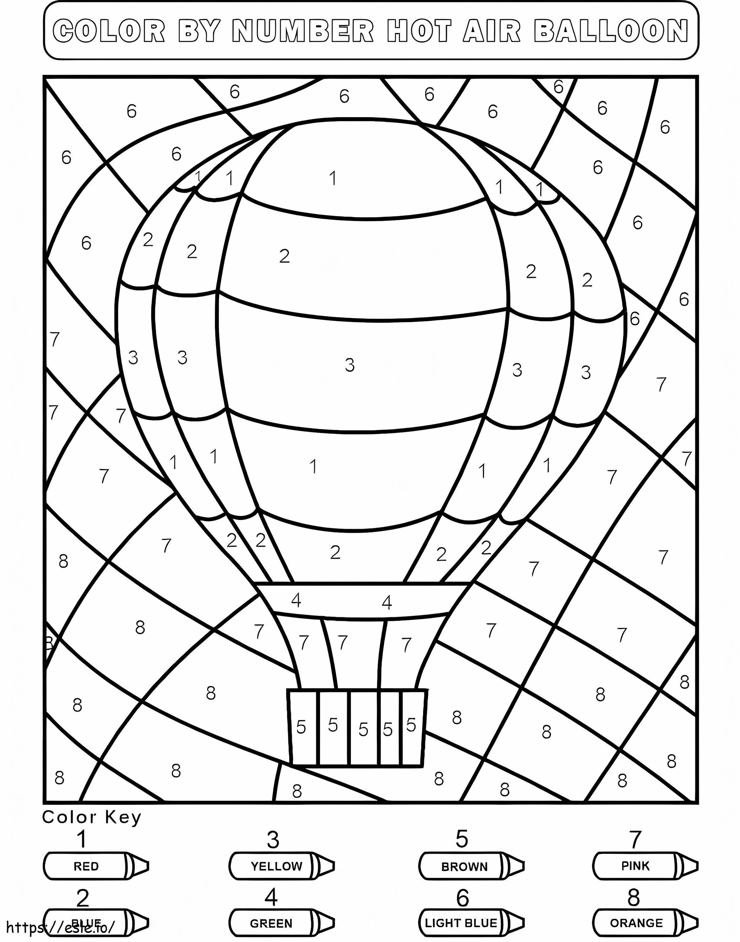Hot Air Balloon For Kindergarten Color By Number coloring page
