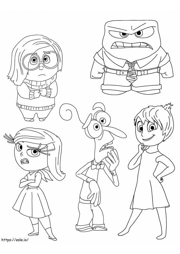 Inside Out 4 Characters coloring page