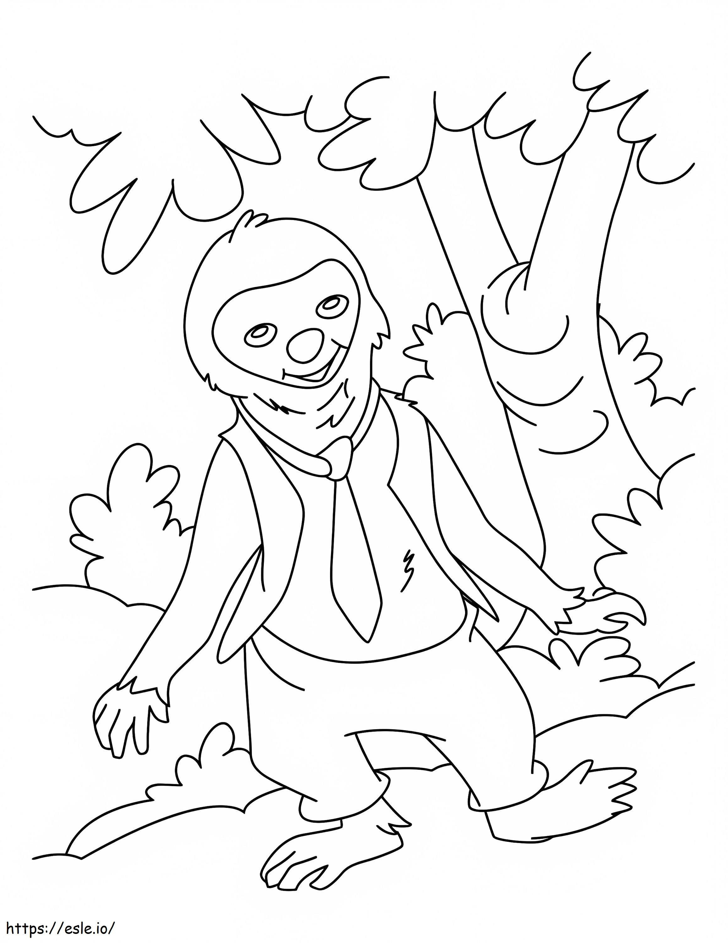 Cartoon Sloth coloring page