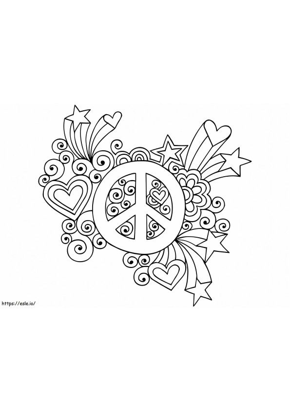 Doodle Paz para colorir