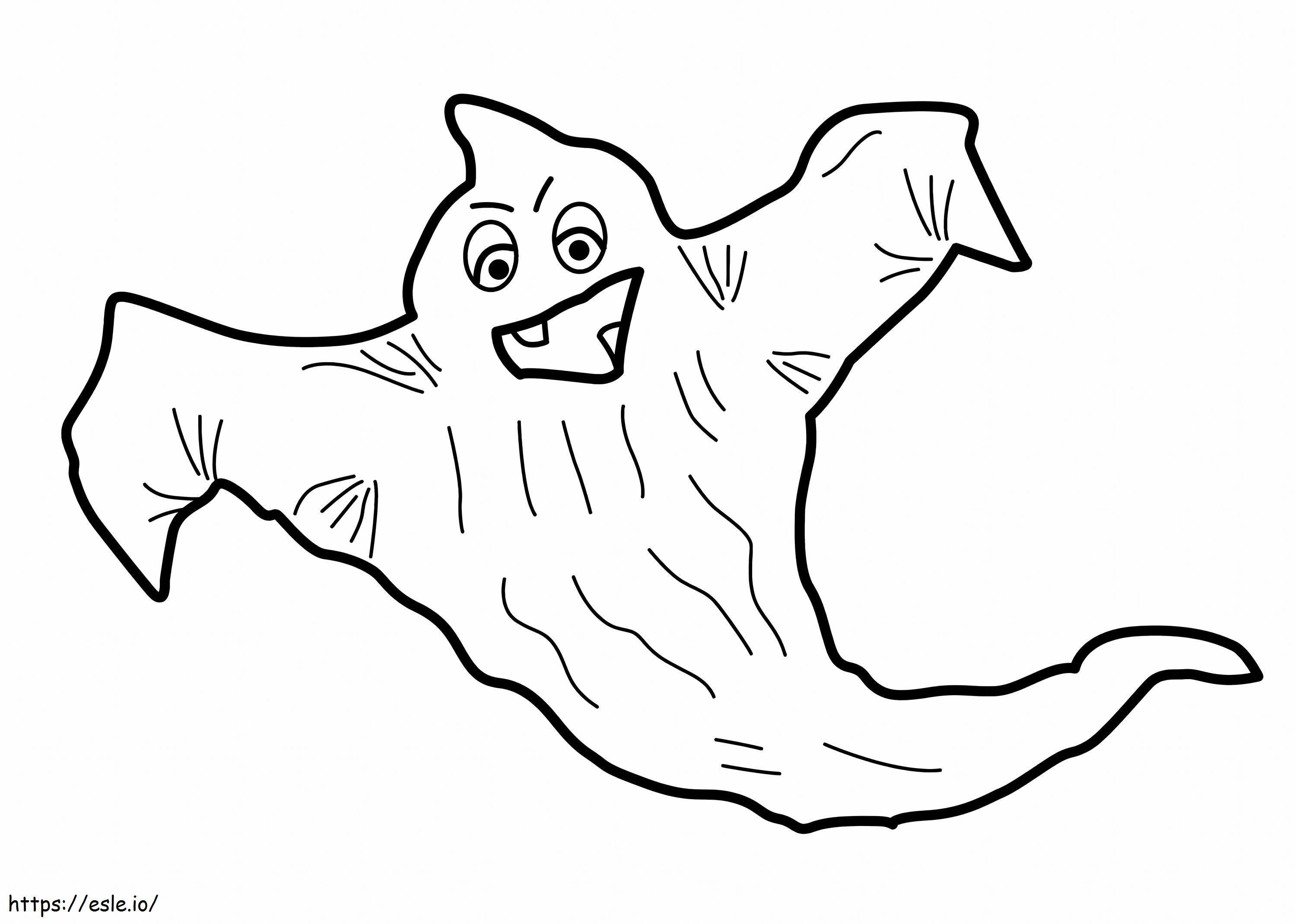 Funny Ghost Flying coloring page