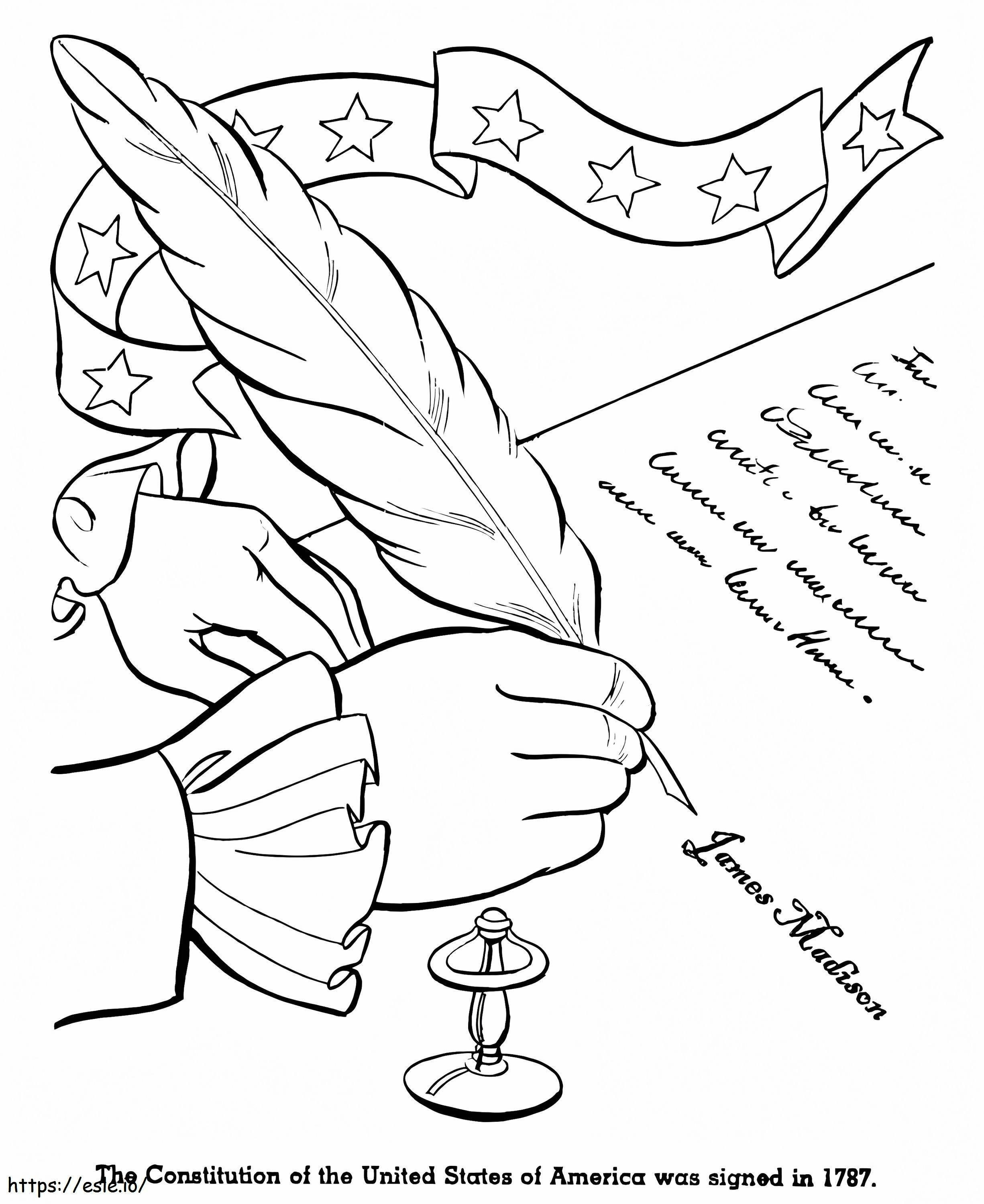 The Signing Of The US Constitution coloring page