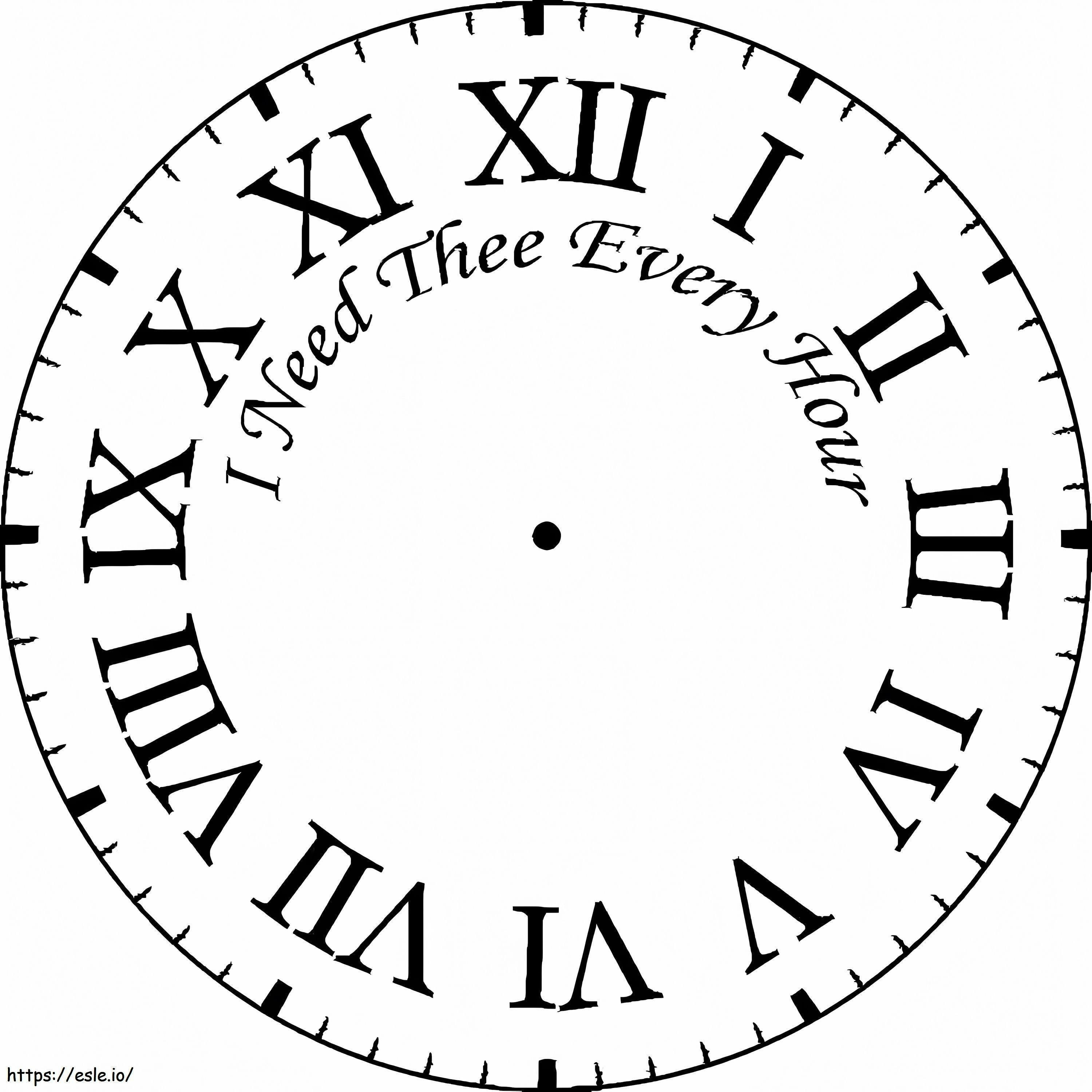 Zegar rzymski kolorowanka