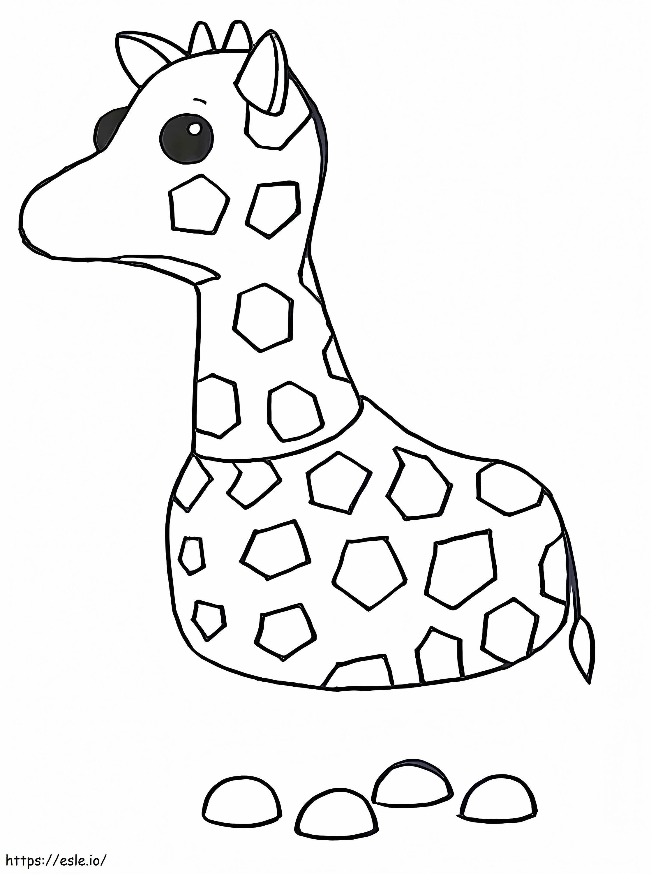Coloriage Girafe Adopte-moi à imprimer dessin