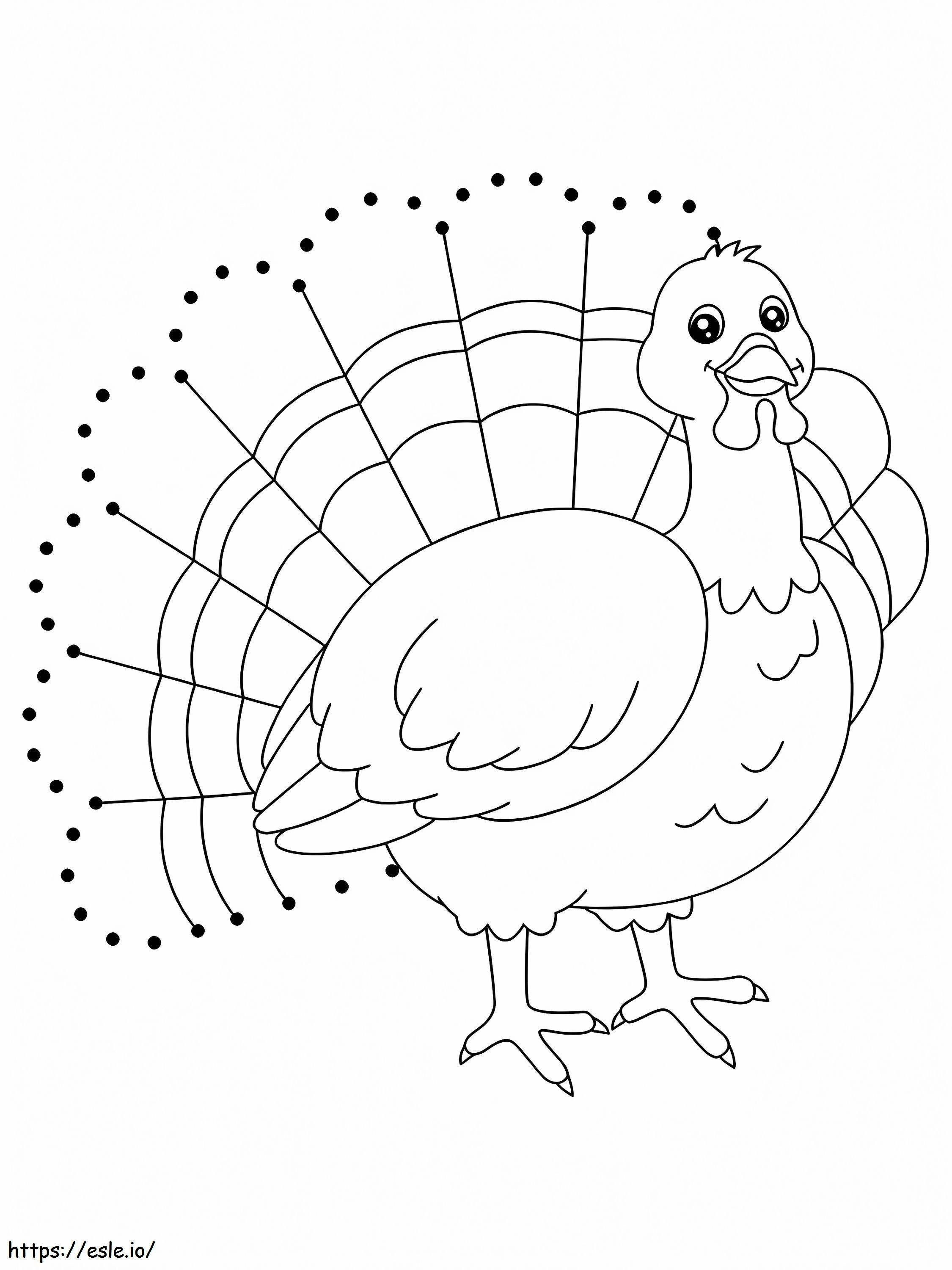 感謝祭の七面鳥のクリップアート 2 ぬりえ - 塗り絵