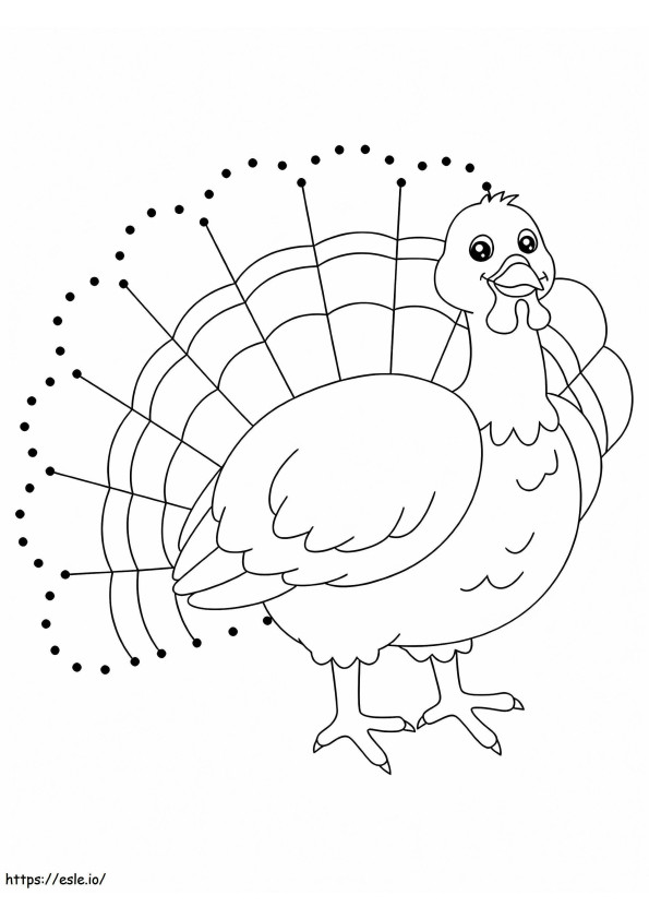 Coloriage Thanksgiving Dinde Clip Art 2 à imprimer dessin