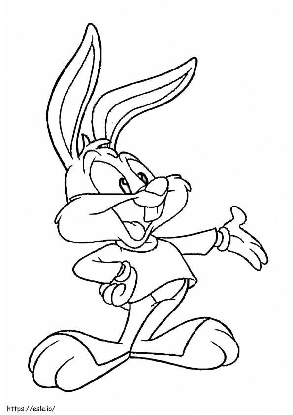 Coloriage Buster Bunny souriant à imprimer dessin
