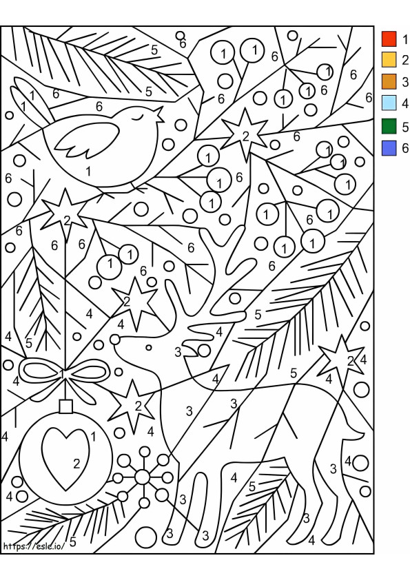 Cute Christmas Color By Number coloring page