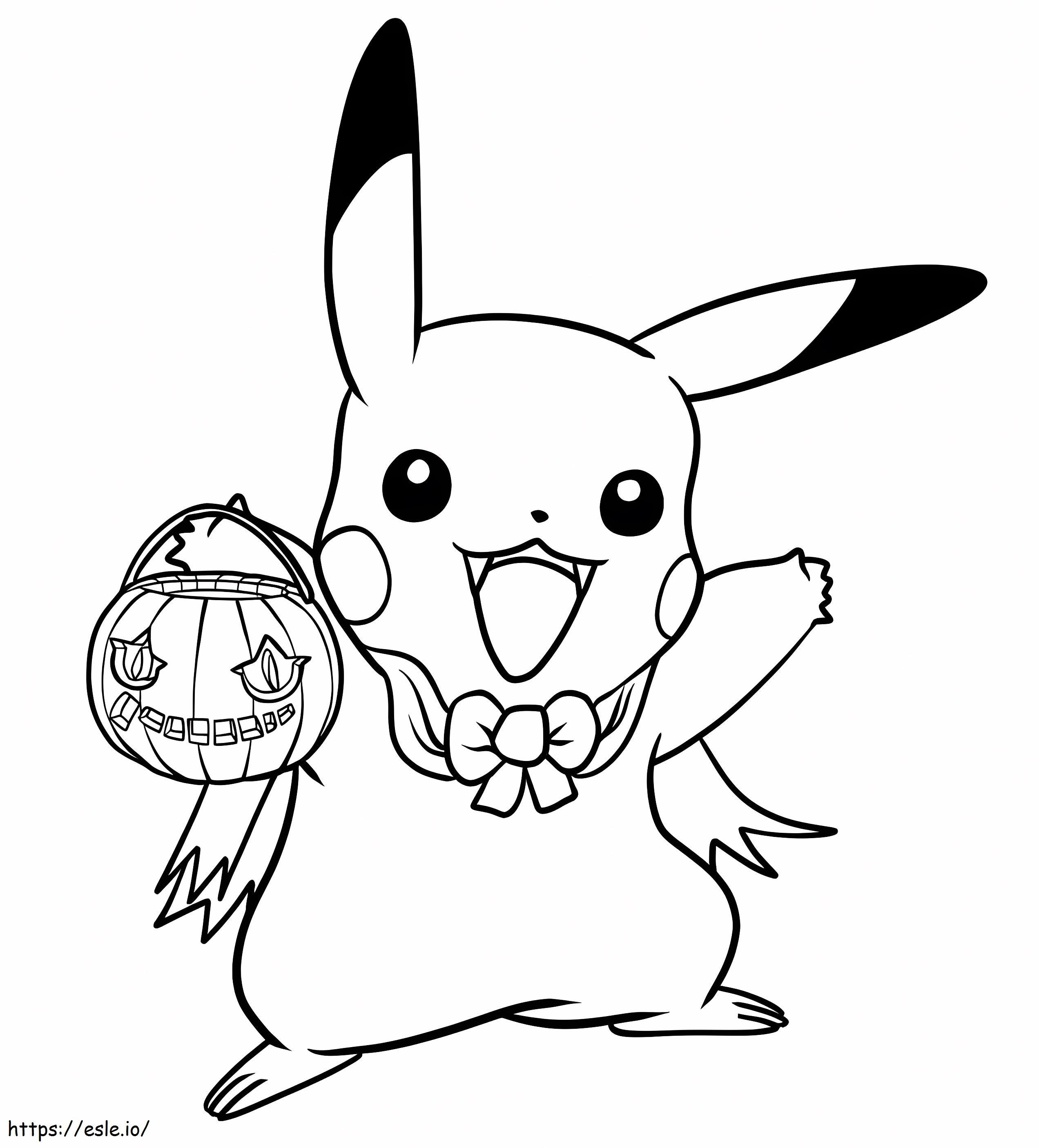 Halloween Pikachu kolorowanka