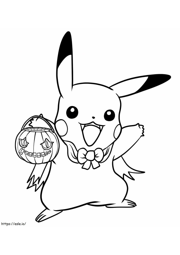 Pikachu Halloween värityskuva
