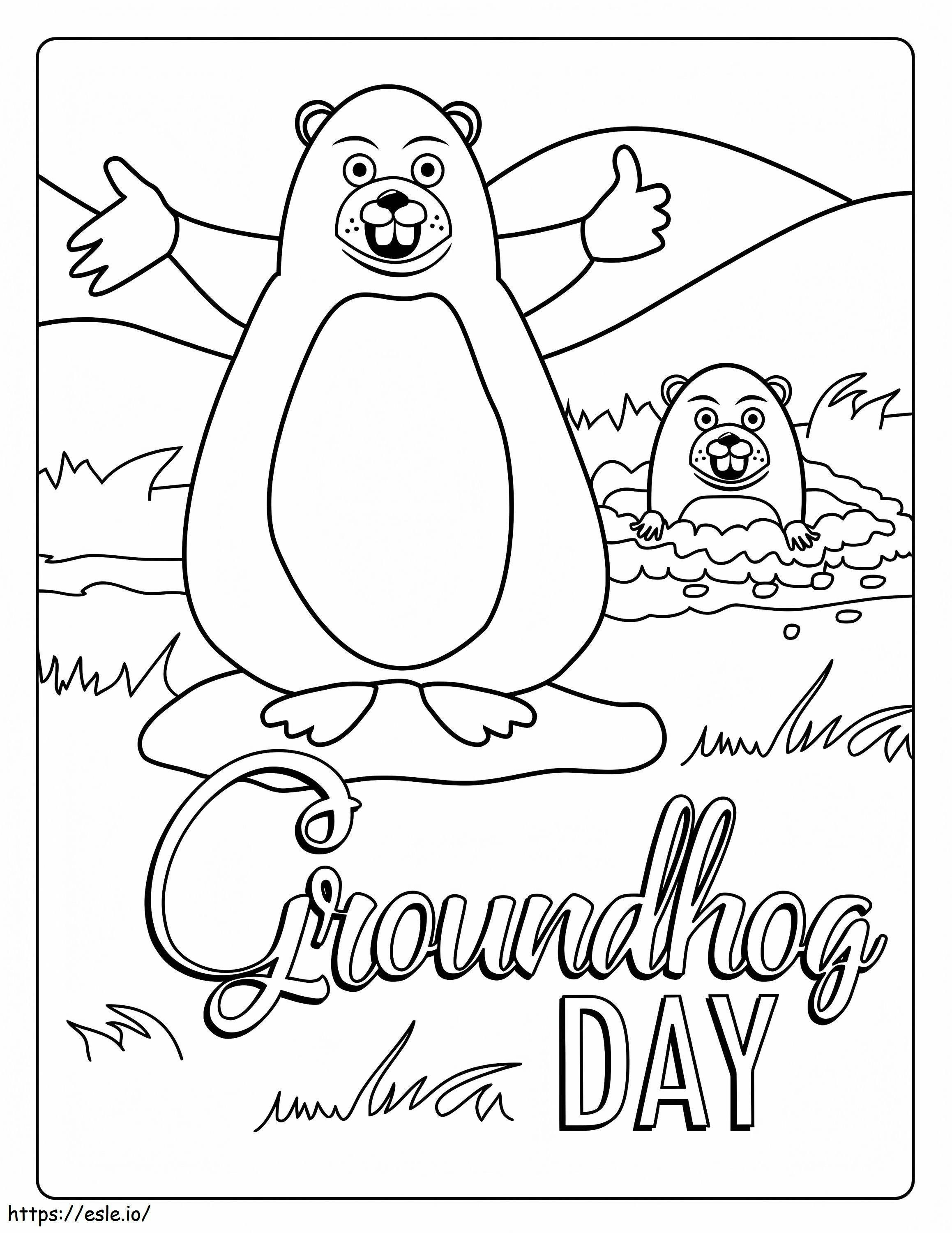 Groundhog-dag 1 kleurplaat kleurplaat