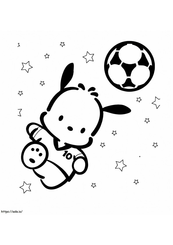 Pochacco Playing Soccer coloring page