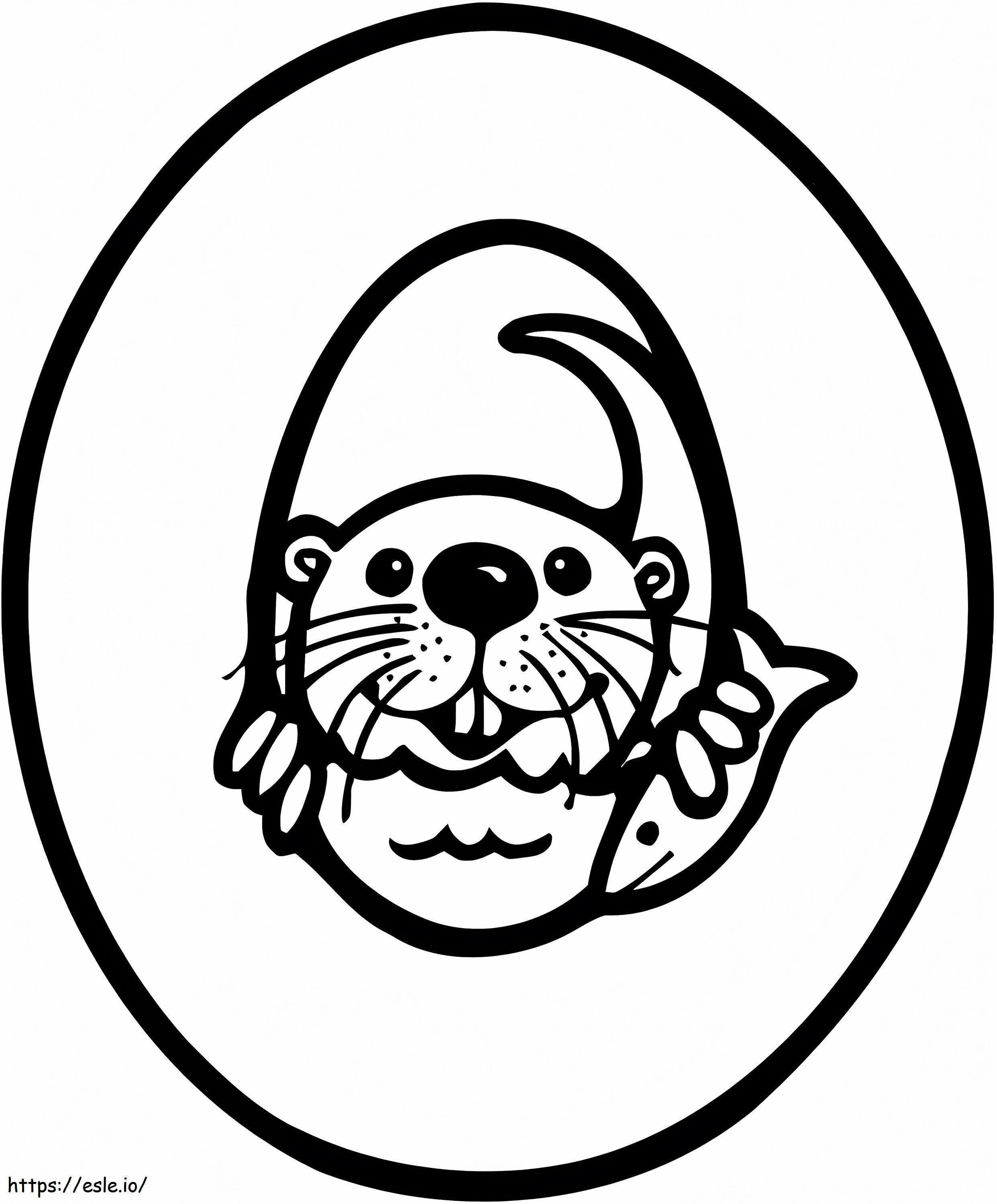 Otter Letter O coloring page