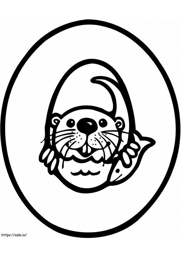 Otter Letter O coloring page
