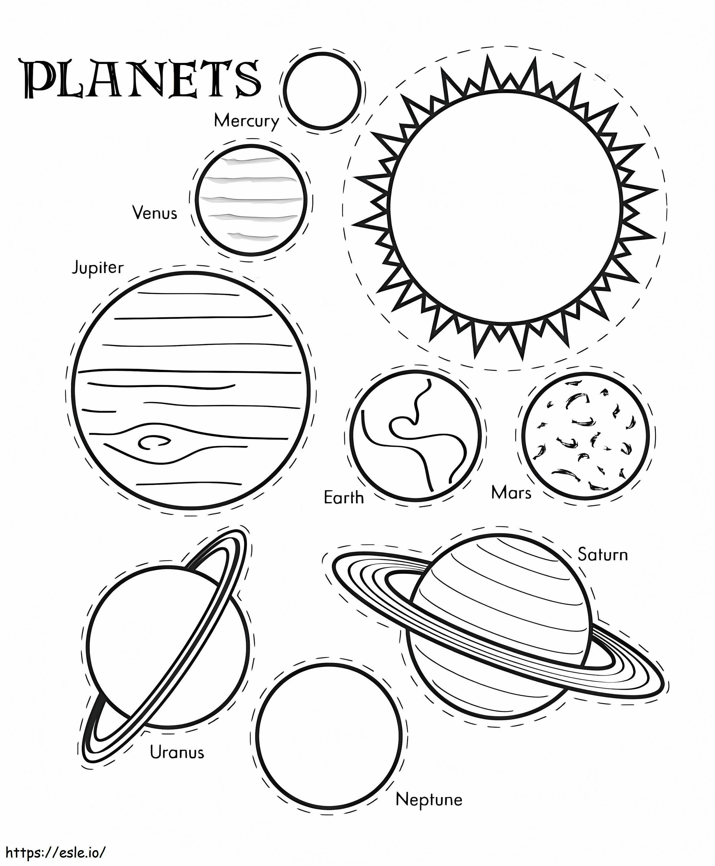 Coloriage Planète de base à imprimer dessin