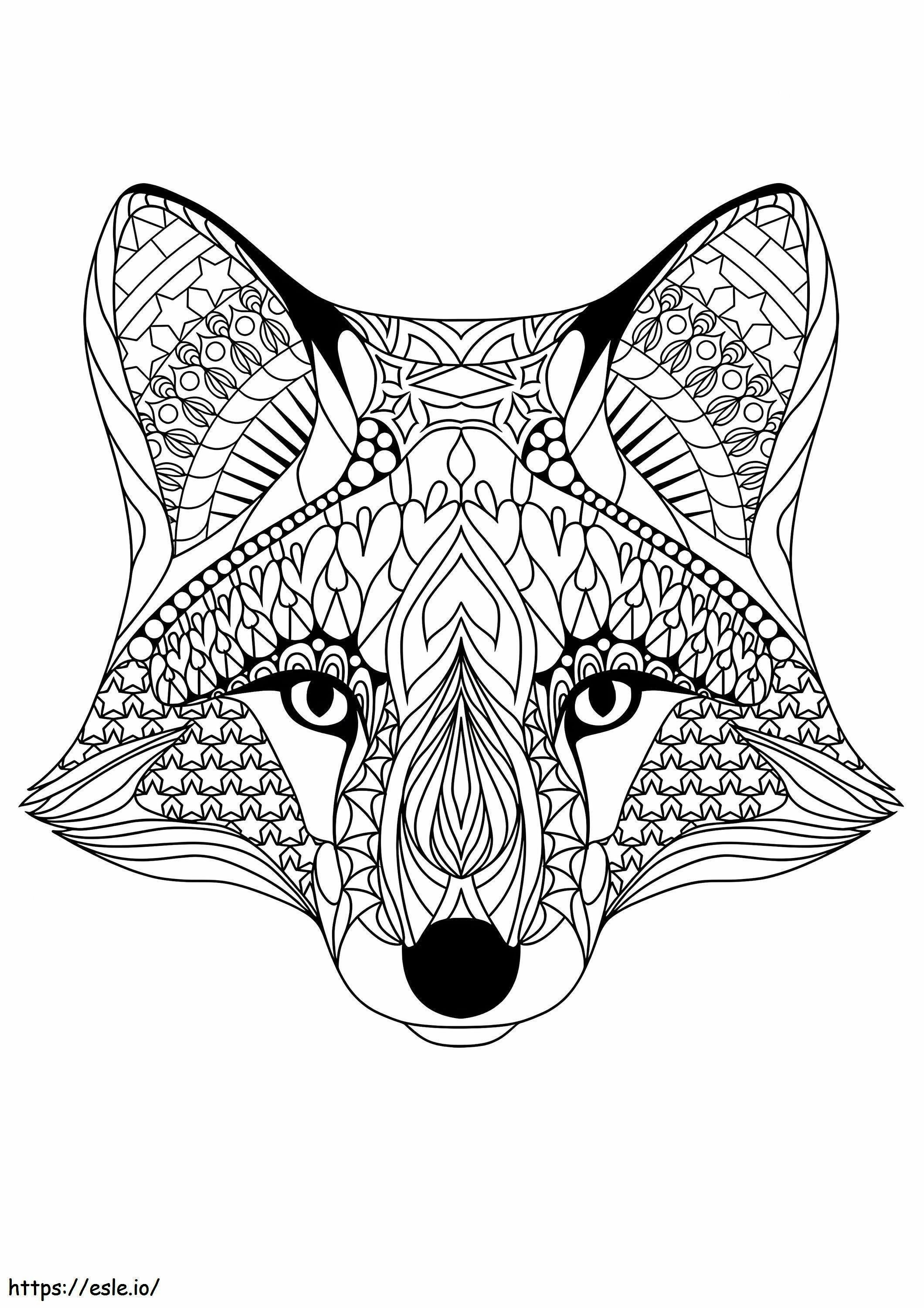 Coloriage Soulagement du stress du renard à imprimer dessin