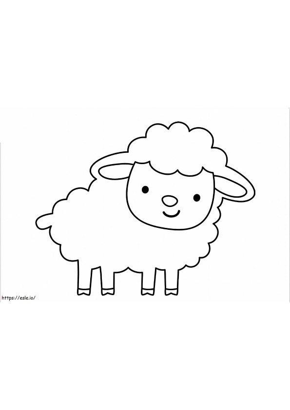 Coloriage Mouton souriant mignon à imprimer dessin