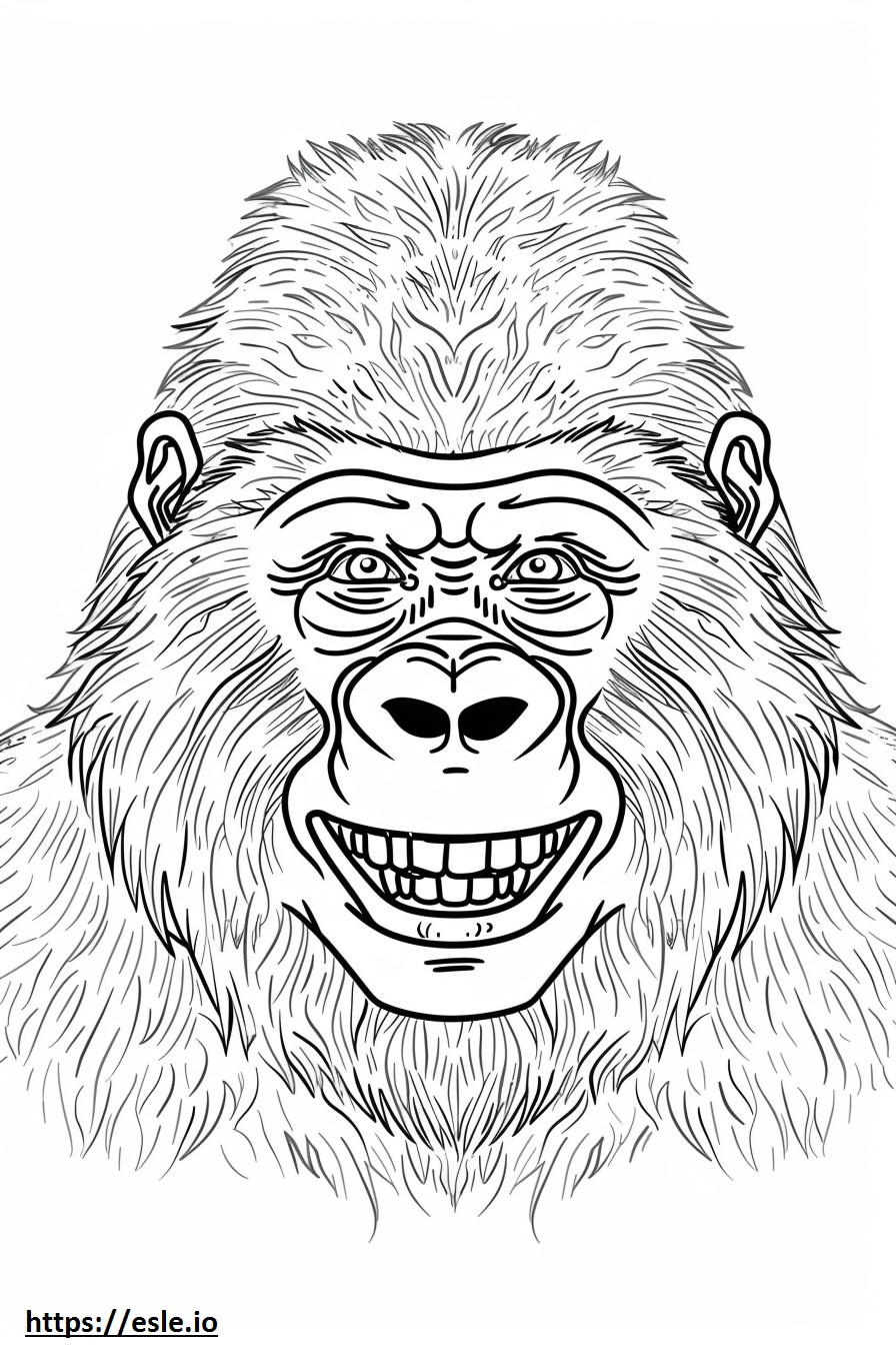 Batı Goril gülümseme emojisi boyama
