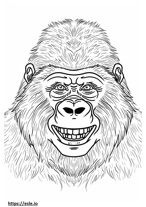 Westliches Gorilla-Lächeln-Emoji ausmalbild