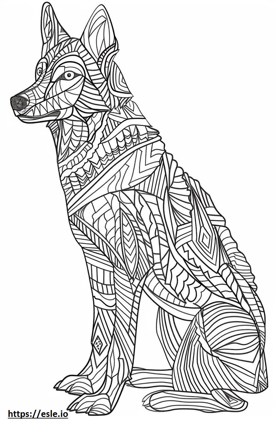 Tsjechoslowaakse Wolfhond, volledig lichaam kleurplaat kleurplaat