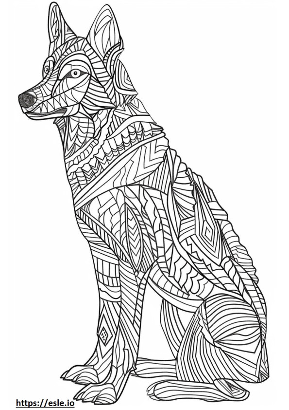 Cane lupo cecoslovacco a corpo pieno da colorare