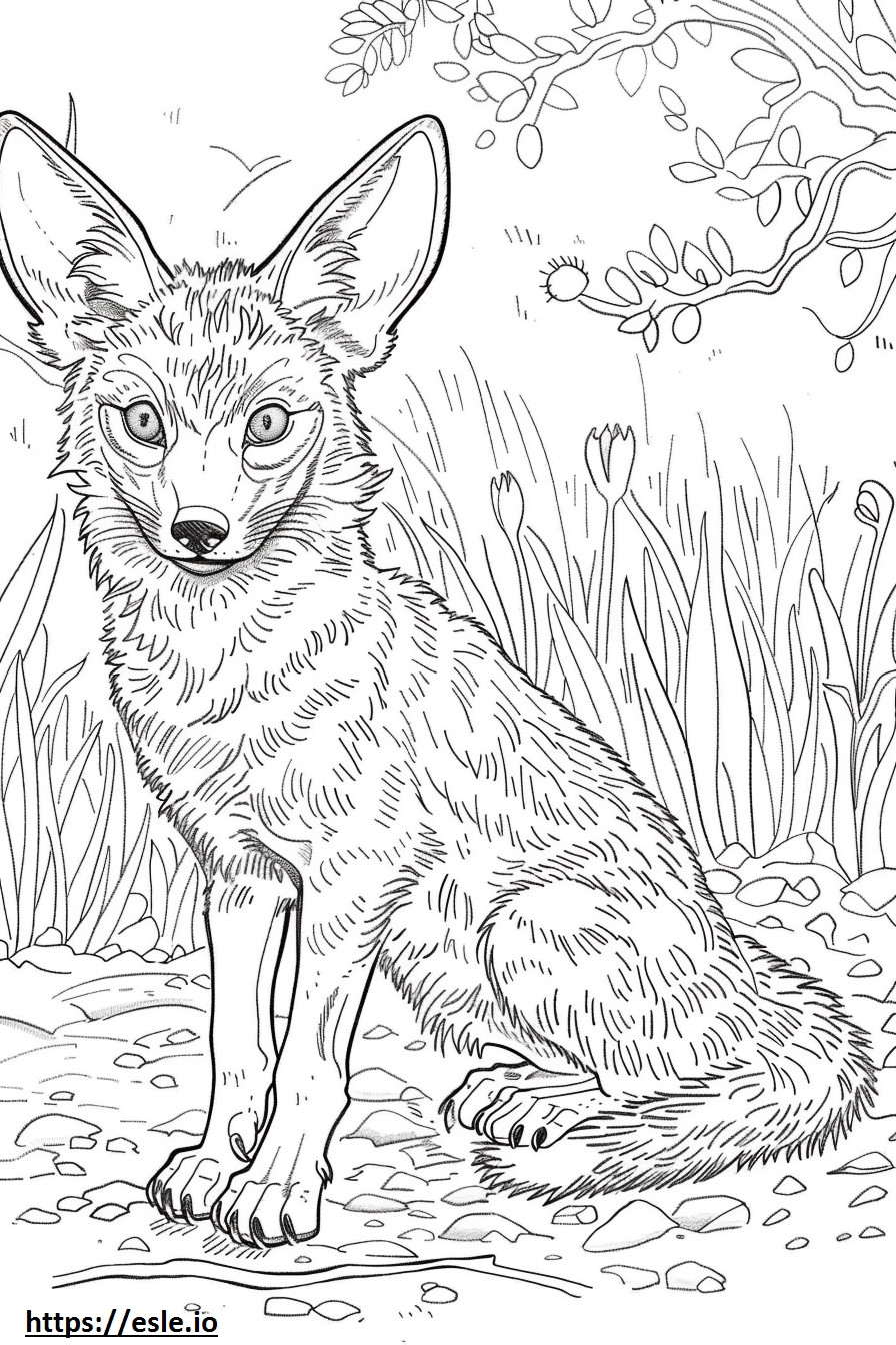 Aardwolf baby coloring page