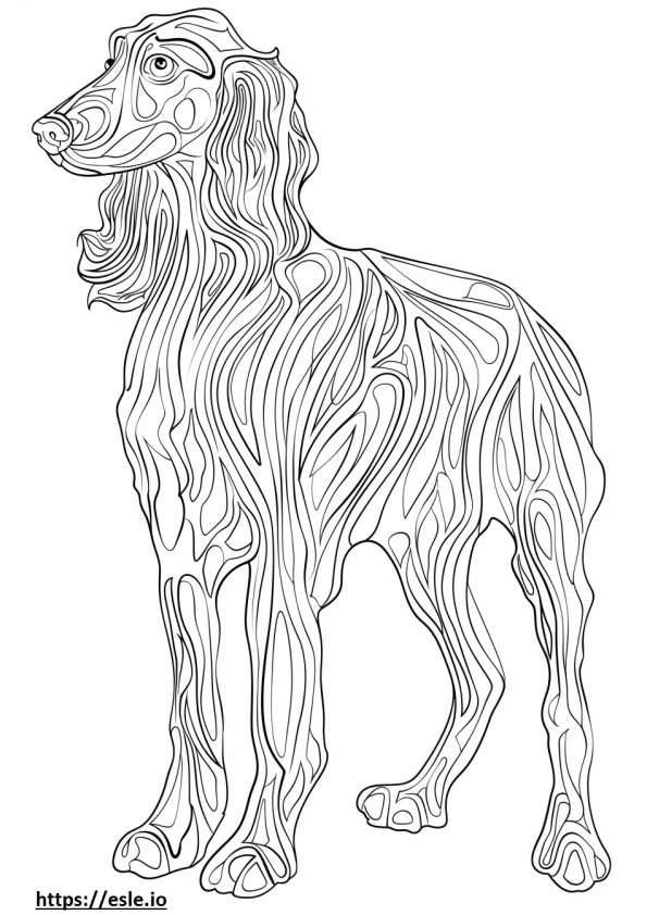 Ganzkörper-Afghanischer Windhund ausmalbild