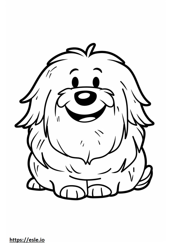 Emoji cu zâmbet de câine afgan de colorat