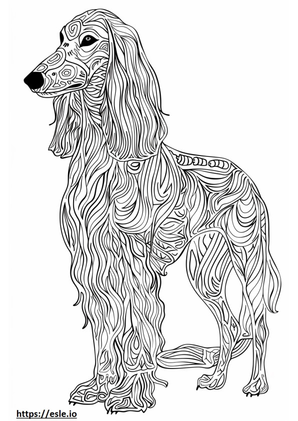 Afghan Hound Friendly coloring page