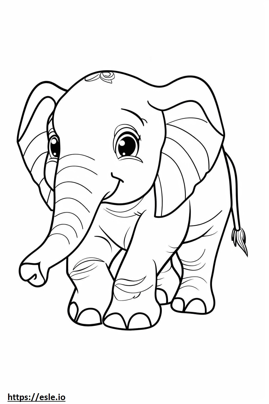Coloriage Bébé éléphant de brousse africain à imprimer