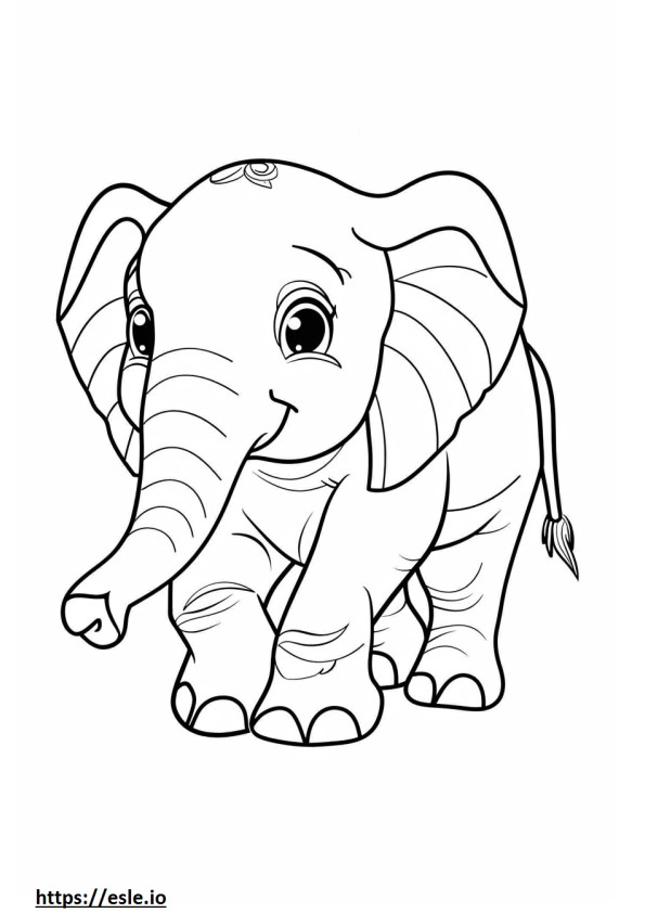 African Bush Elephant baby coloring page