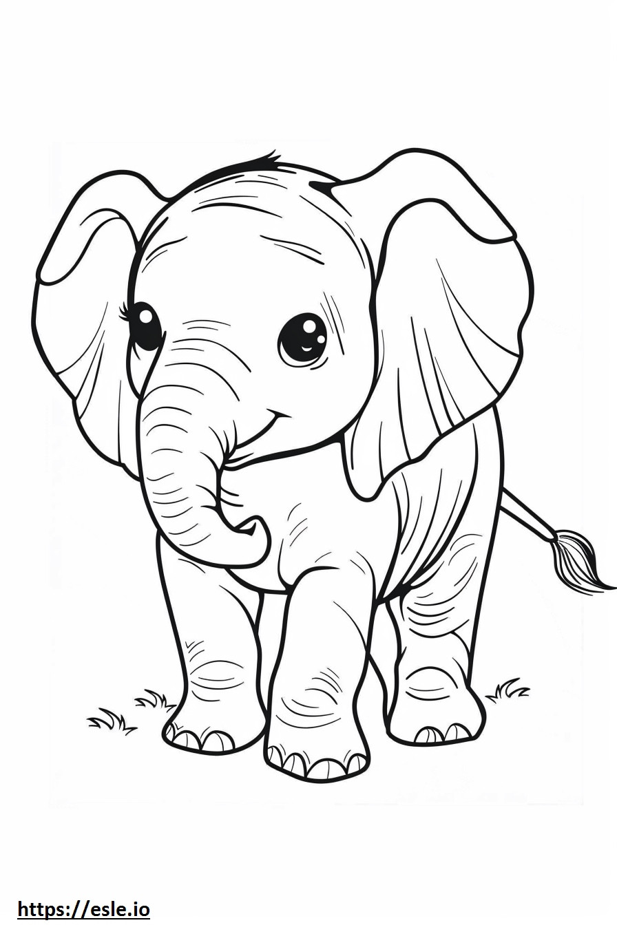 Bebé elefante africano de Bush para colorear e imprimir