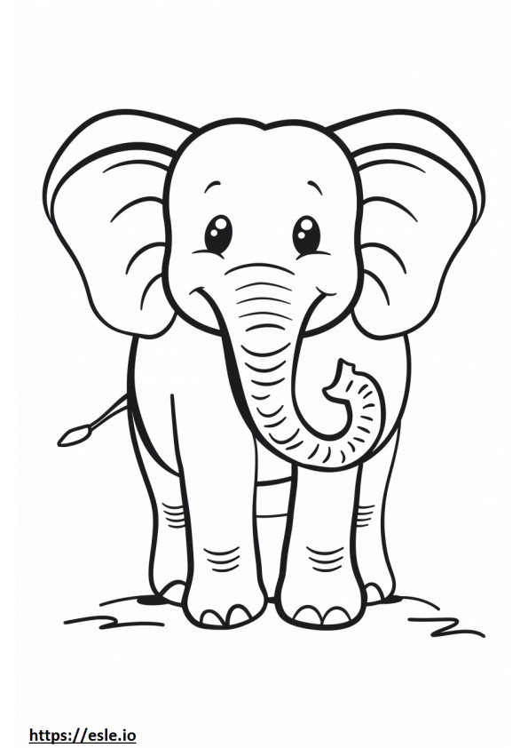 Emoji senyum Gajah Semak Afrika gambar mewarnai
