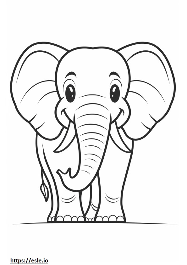 Emoji del sorriso dell'elefante africano di Bush da colorare