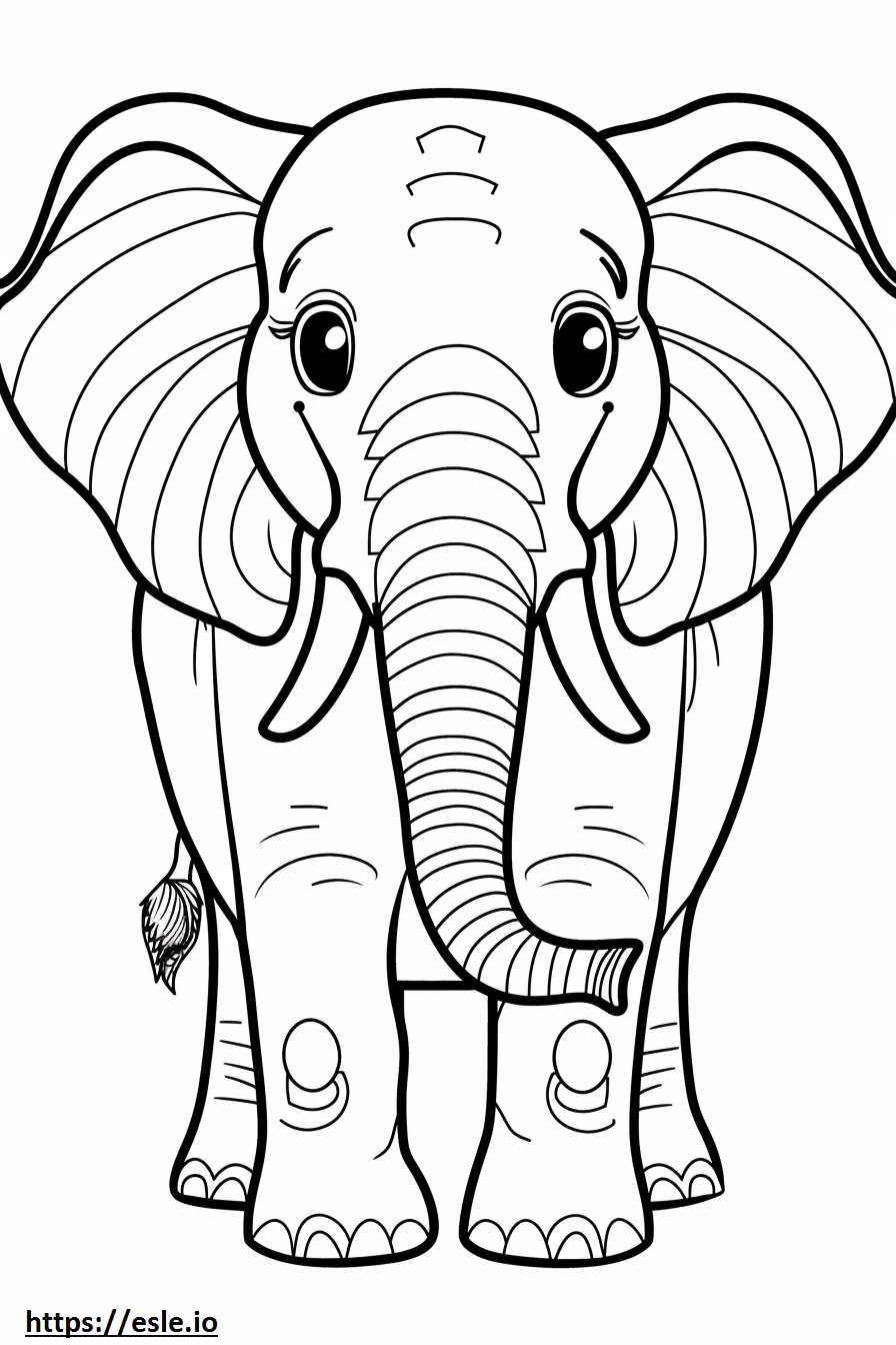 Afrikanischer Buschelefant lächelt Emoji ausmalbild