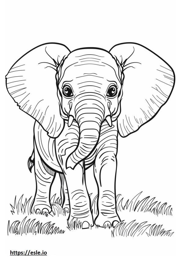 African Bush Elephant -hymiö värityskuva