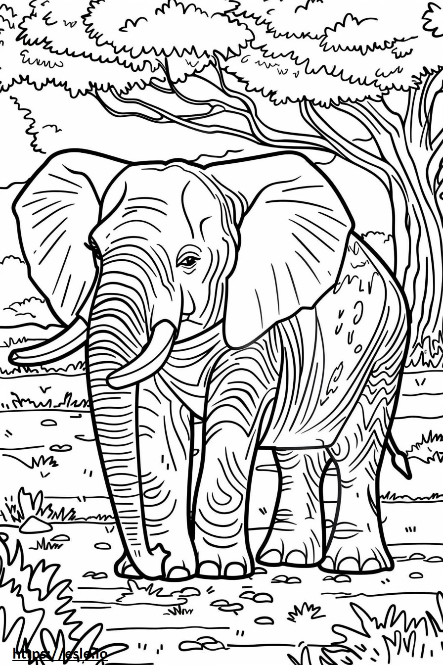 Elefante africano brincando para colorir