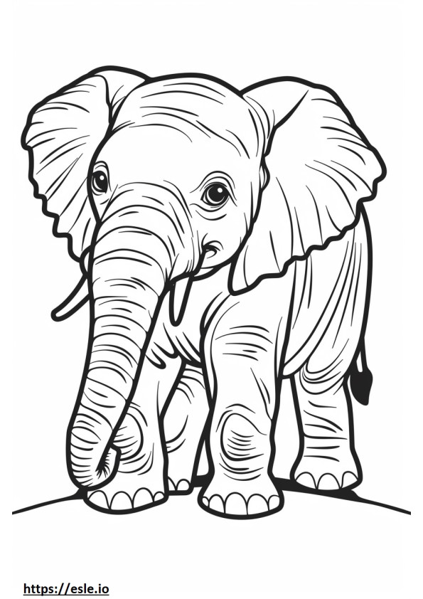 Coloriage Éléphant de brousse africain jouant à imprimer