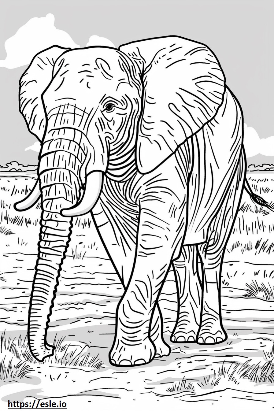 Spielender Afrikanischer Buschelefant ausmalbild