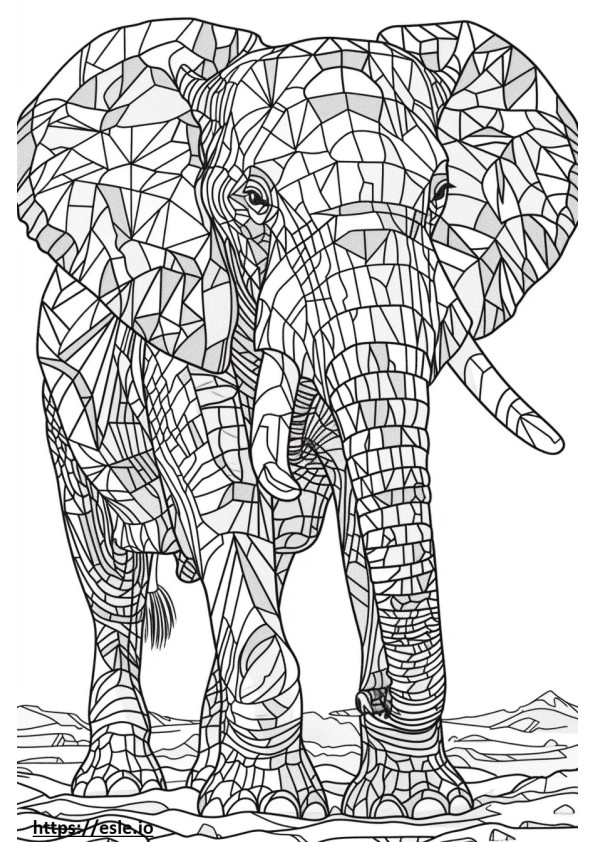 Amigável ao elefante africano para colorir