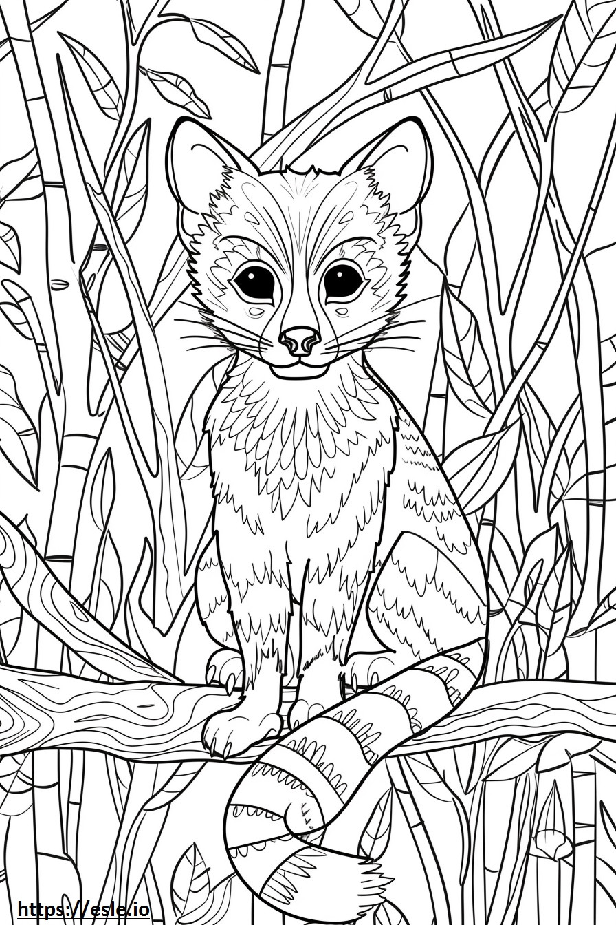 African Civet cartoon coloring page
