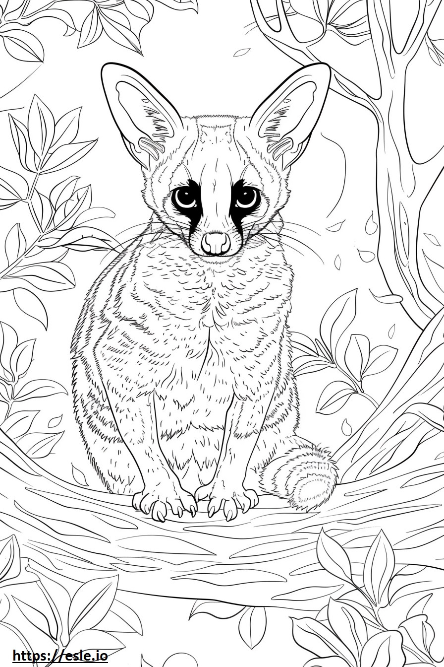 African Civet cartoon coloring page