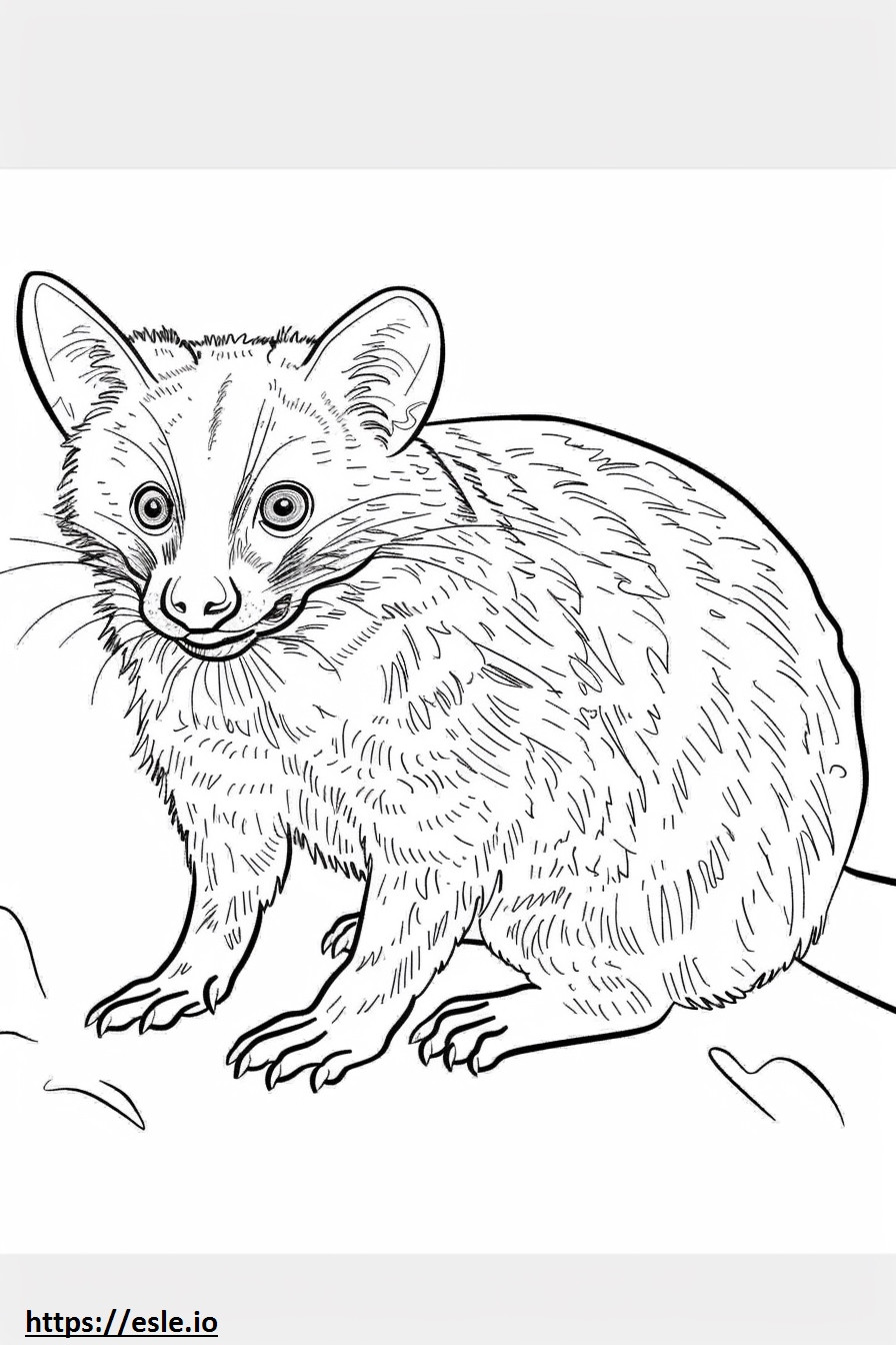 African Civet cute coloring page