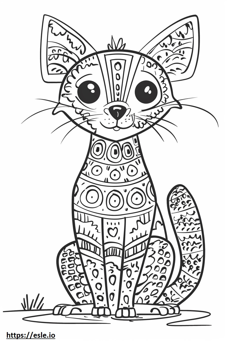 African Civet happy coloring page