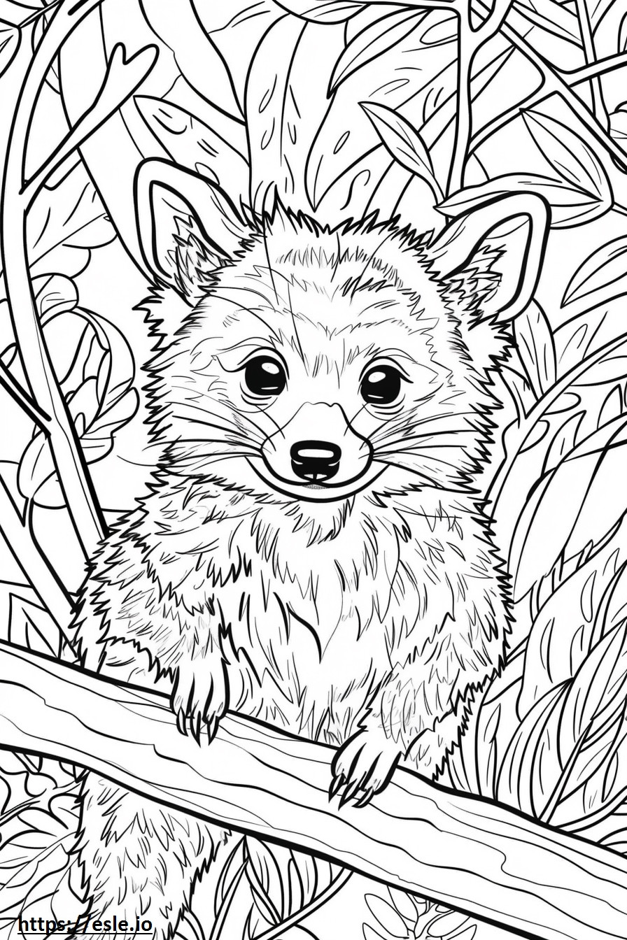 African Civet Friendly coloring page