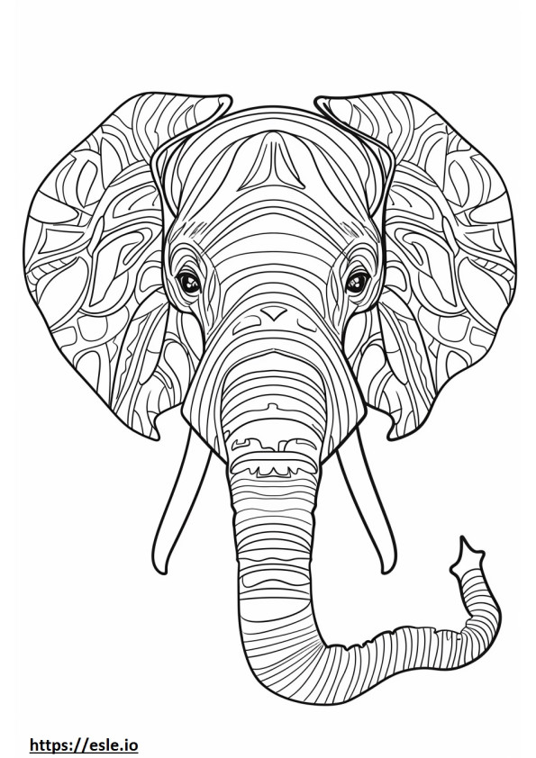 Gesicht eines afrikanischen Waldelefanten ausmalbild