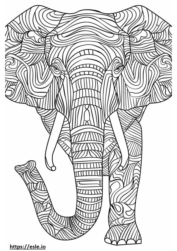 Twarz słonia afrykańskiego leśnego kolorowanka