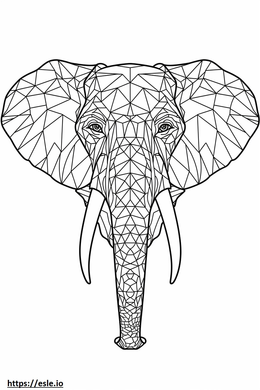 Cara de elefante del bosque africano para colorear e imprimir