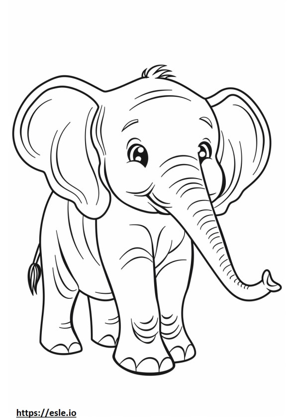 African Forest Elephant baby coloring page